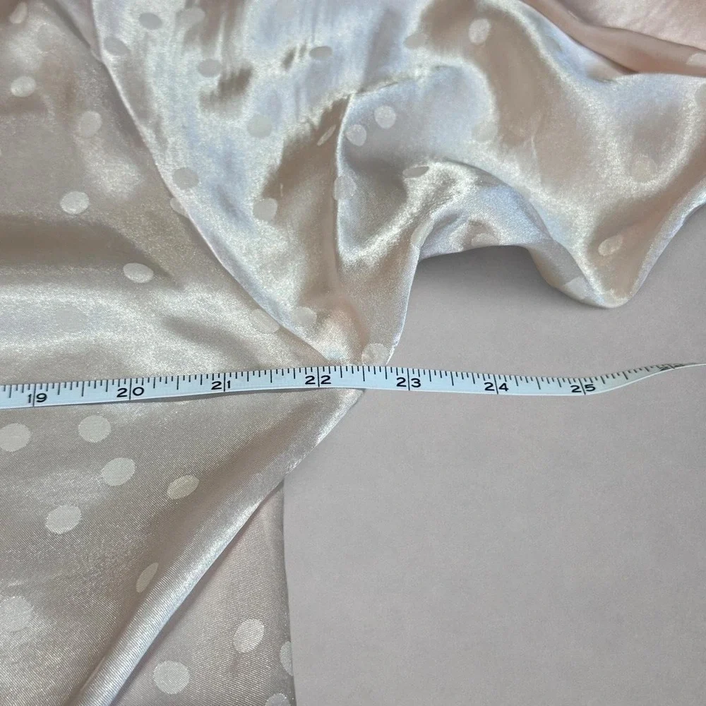 Vintage Elizabeth white & pink polka dot lace nightgown with button-up lace trim